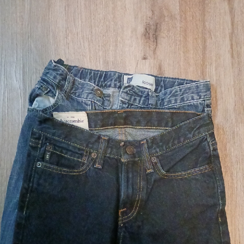 12 Gap Abercrombie & Fitch Dark and Light Blue Jeans Set